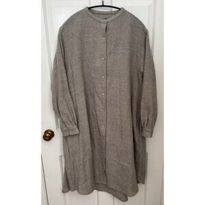 NWT Ichi (Antiquites) Wool Long Shirt In Beige - OS